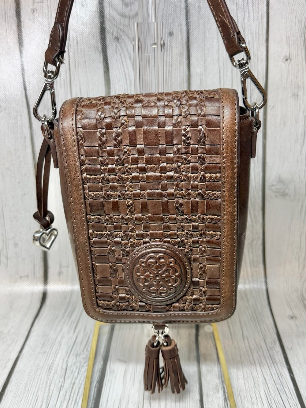 PRE LOVED Brighton Ilia Mini Flap Ferrara Leather Cross Body Bag CC Organizer